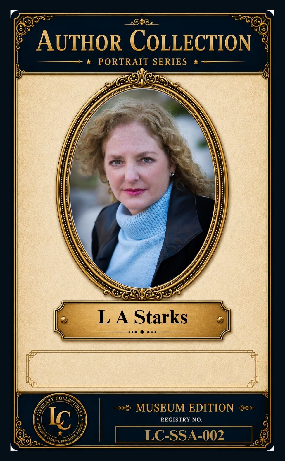 Front of the L A Starks Author Collection Portrait Series Museum Edition